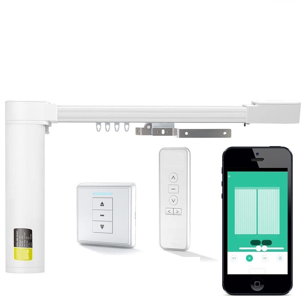 Ultra Silent and premium MOES Wi-fi Smart Curtain Motor Kit with 2 years of motor warranty, compatible with Tuya/Smart Life application and google home and alexa (Up to 4.2m)