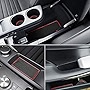 Auovo Anti-dust Mats for Lexus is Accessories 2020 2019 2018 2017 2016-2013 Custom Interior Cup Holder Inserts Center Console Door Pockets Liners 10pcs (Red Trim) (Red)