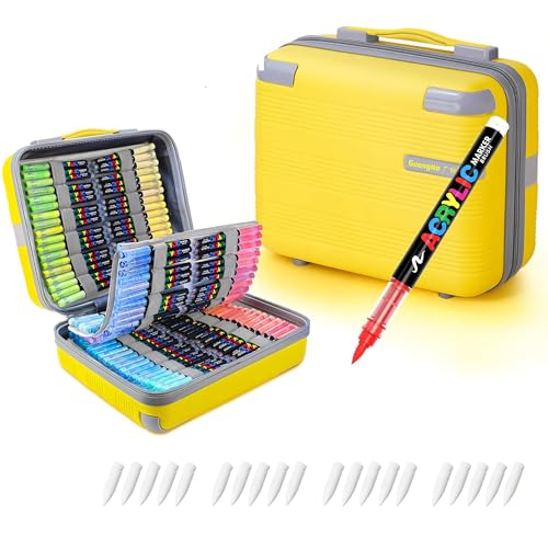 Guangna Acrylic Paint Markers 360 Colors with Direct-Liquid Ink Control System Professional-Grade Paint Pen for Rock Painting Canvas Glass Plastic Fabric & Creative Crafts