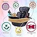 DMoose Kids Travel Tray, Toddler Car Seat Lap Activity Tray with Padded Comfort Base, Side Walls, Mesh Snack Pockets, Tablet Holder, Waterproof Car Seat, Stroller, Airplane Play and Learn Area (Black)