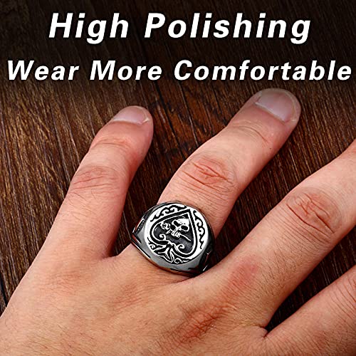 Image of Death Skull Ring for Men Stainless Steel Jewelry Biker Rings Scary Death Ring Skull for Gifts