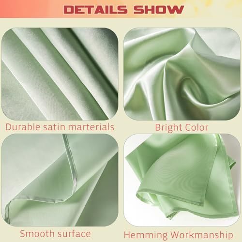 Q&J FABRIC CO. 1 Pack Satin Tablecloth 100% Polyester 102x58 Inch Light Sage Green Table Cloth Rectangular Table Cover for Wedding Party Banquet Dining Room Decor by Q&J FABRIC CO. - Image 3