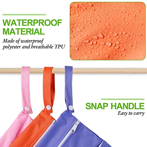 10 Pack Wet Dry Bags For Baby Cloth Diapers Waterproof Reusable Travel Bags With Two Zippered Pockets Beach Pool Gym Wet Bags For Swimsuit Beach Pool Daycare Yoga Gym Dirty Wet Clothes 10 Colors #TOP3