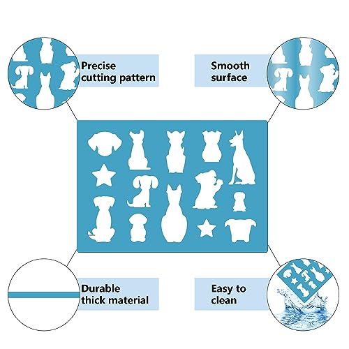 GORGECRAFT 2 Styles Moon Cats Stencil Dog Earrings Making Template Reusable Star Animals Pet Jewelry Shape Acrylic Cutting Template for Bracelets Earrings Jewelry Making Crafts Art Painting Supplies - Image 4