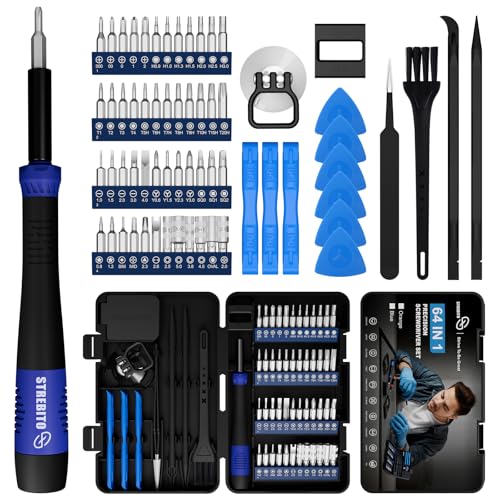 STREBITO Small Precision Screwdriver Set 64-piece with Torx, Triwing, Pentalobe, Electronics Repair...