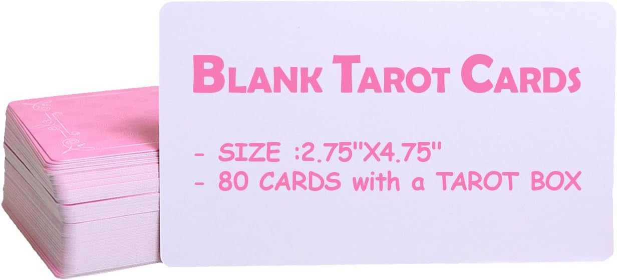 Myripoly Create Your Own Oracle Card,White Blank Tarrot Cards Deck, 80 Cards, Standard Tarot Size(2.75" x 4.75") White Blank Playing Cards