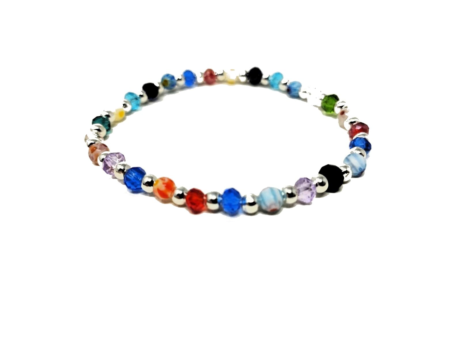Sospiri Venezia Bracciale Bambina in Perle Vetro di Murano, Braccialetto Colorato Idea Perfetta Regalo Speciale Made Italy