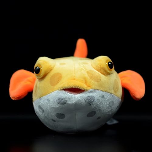 Miniatura 8 de FRANKIEZHOU Lindo juguete de peluche de pez globo, animal de peluche de pez, juguete de peluche, regalos para niños, peces de 7 pulgadas, amarillo