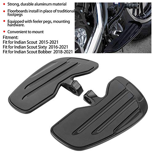 Aramox Poggiapiedi Anteriori per Moto in Alluminio, Kit Pedane Indian ScoutSixtyBobber 2015, Nero