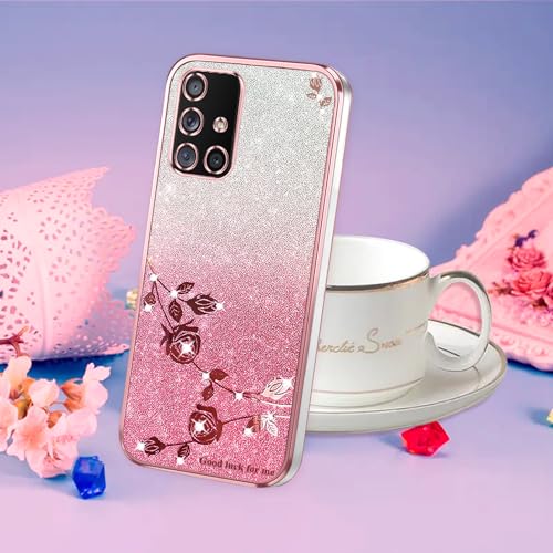 Coque transparente à paillettes pour Samsung A71 5g silicone rose - 7