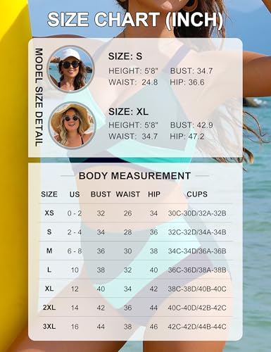 Blooming Jelly High Waisted Bikini Sets for Women Modest Two Piece Swimsuit Curvy Neon Bathing Suit 2025 (M, Orange Pink) - Image 6