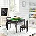 UTEX Wooden 2 in 1 Kids Construction Play Table and 2 Chairs Set with Storage Drawers, and Built in Plate Compatible with Lego and Duplo Bricks (Espresso with Grey Drawer)