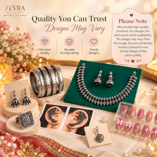 Image of Navratri Collection,7 Items | Gifting Combo for Women & Girls, Festive Jewellery Gift Set with Earrings, Bangles & Necklace, Traditional Indian Ethnic Accessories, Navratri Gift Hamper for Wife, Sister, Mother & Friends