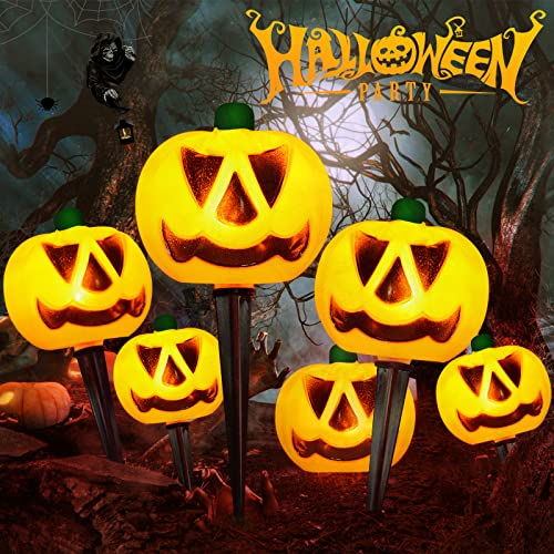 BAYHT Halloween Décoration 3D Citrouille Guirlande Lumineuse - 6 LED Guirlande Guinguette, Compartiment à Piles étanche Avec Fonction Minuterie - Pour Halloween, Fête, Jardin, Festival Cover