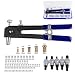 LETB Rivet Nut Tool Kit Set Riveting Nuts, Heavy Duty Hand Blind Riveter Kit Tools, Wrench Threaded Insert Rivnut Included M3 M4 M5 M6 M8,Durable Robust Steel Aluminum Rivets Tool Set (202 pcs)