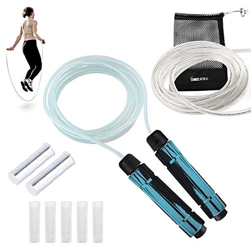 DECDEAL Conjunto de corda de pular 10 unidades com blocos de peso corda de salto ajustável para fitn