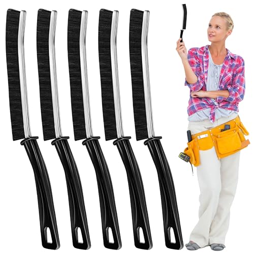 Cepillo para Juntas 5 Unidades - Cerdas Duras para Limpieza de Suelos - Fino para Limpiar - Limpieza del Hogar (Negro)