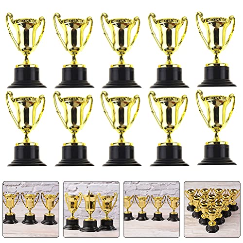 WINOMO 10PCS Mini Troféus- 3. 34 Polegadas Plástico Troféus de Ouro- Volume Set para Favores de Part