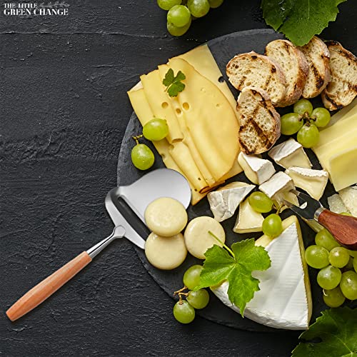 Stainless Steel Spatula Cheese Slicer - Cheese Slicers For Block Cheese Slicer Board - Wood Handle Cheese Slicer For Slicing Cheese Plane Cutter For Cheese Slices - Cheese Shaver And Cheese Shredder #TOP4