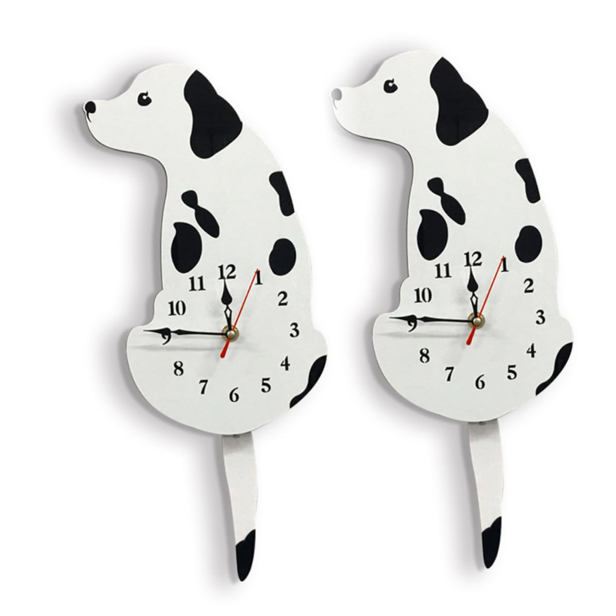 Horloge murale créative cuisine et chambre enfant motif chien blanc en acrylique