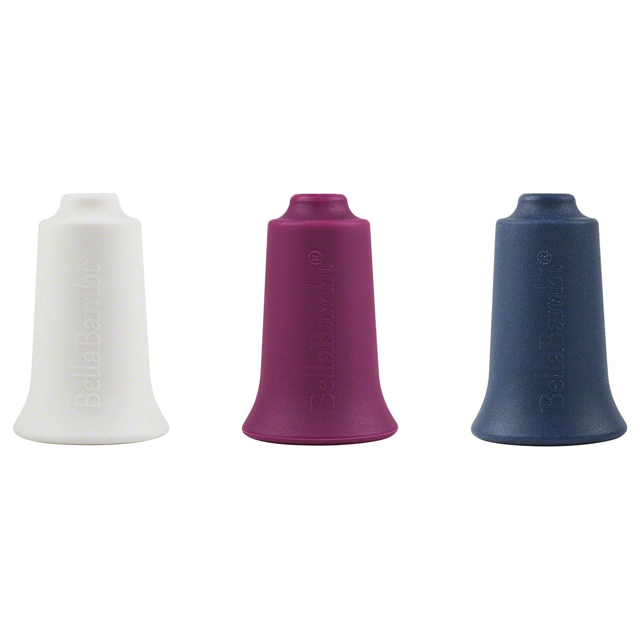 Set de 3 copas de vacío BellaBambi mini | 3 intensidades para masaje, bienestar y para la tensión muscular | para masaje de fascias y puntos gatillo | para todo el cuerpo | blanco, baya, azul