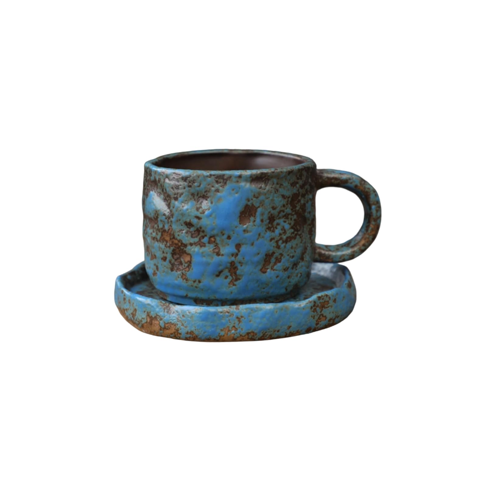 Maxtonser Heat Preserving Ceramic Mug Japanese Aesthetic Comfortable Grip Drinking Cup and Saucer Set For Hot Beverages