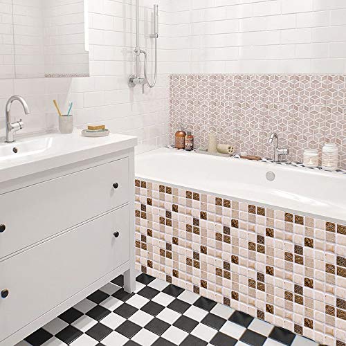 Peel And Stick Tile Backsplash Stickers For Kitchen Wall, Self Adhesive Backsplash Mosaic Tile Stickers, 3D Brick Wallpaper Suitable For Bathroom, Camper, Countertop, Ceramic Tile, Marble #TOP4
