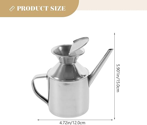 Miniatura 7 de Dispensador de aceite de cocina, botella de aceite de oliva de acero inoxidable con asa, recipiente de vinagre a prueba de fugas, recipiente para