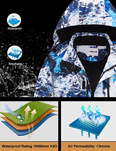 Ummtom SKI082505028 Boys Waterproof Ski Jacket Fleece Lined Warm Winter Snow Coat Hooded Winter Jacket thumb #3