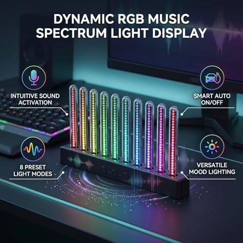 Iluminación Ambiental para Automóvil y Decoración con Barra de Espectro Musical RGB 4
