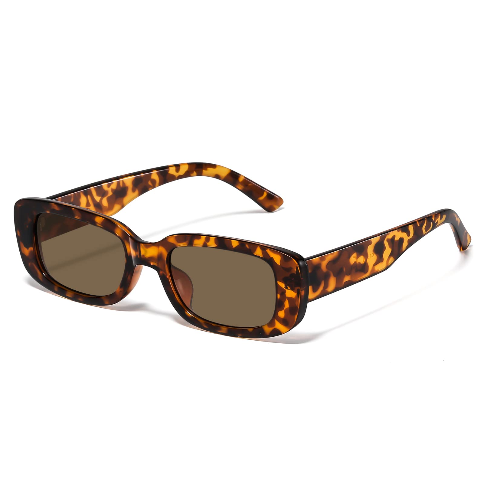 JASPIN Rectangle Sunglasses for Women Men Trendy Y2k Retro 90s Sun Glasses UV Protection Cool Square Frame Leopard1