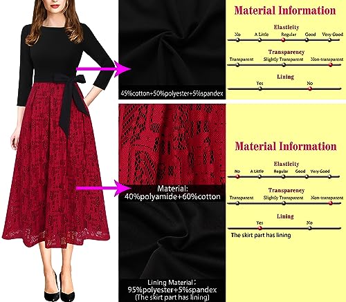 Image of VFSHOW Womens Work Business Casual Church Pockets Belted A-Line Midi Dress