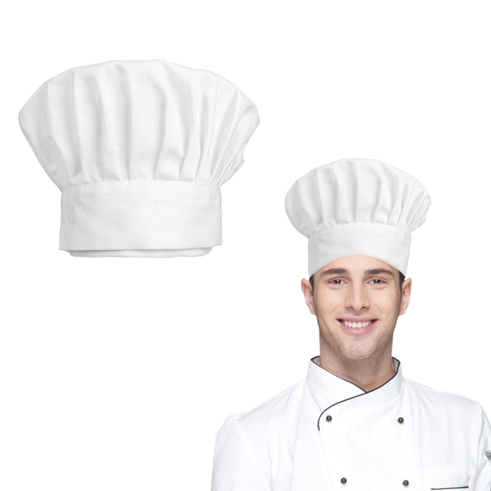 Męska czapka kucharska, regulowana czapka kucharska, czapka kucharska dla dzieci, oddychająca czapka kucharska, wielokrotnego użytku, do szkół smakoszy, restauracji, hoteli, szkół, kuchni prywatnej