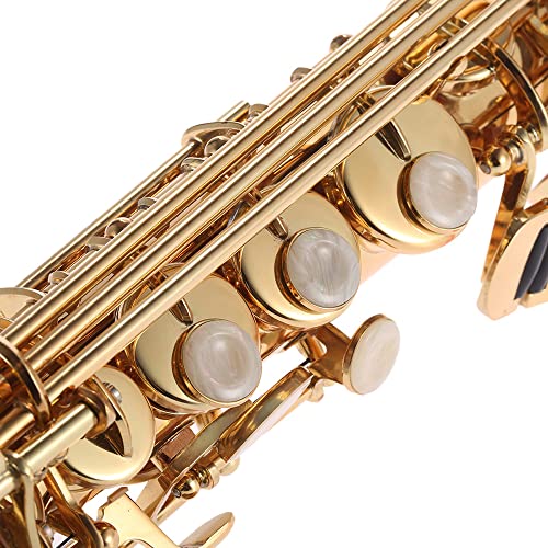 Chusui Latão Reto Soprano Sax Saxofone Bb B Flat Instrumento de Sopro Concha Natural Chave Padrão Ca