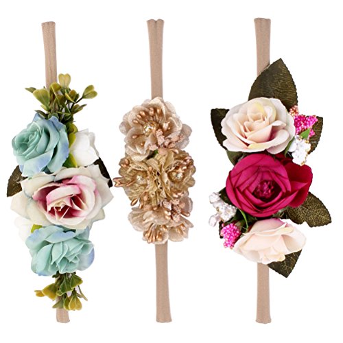 Tiara floral, flores de camélia, faixa de cabelo de bebê, grinalda para férias na praia