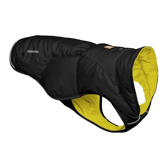 Ruffwear Quinzee Chaqueta impermeable para perro, talla M, negro obsidiana