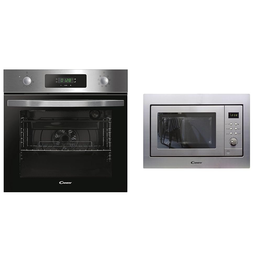 Candy Idea FIDC X625 L, Horno Multifunción, 70L, 2 Bandeja y 2 Rejillas, Ventilador Radial & MIC201EX, Microondas Integrable con Grill, 20L, 1250W, 8 Funciones, Digital, 8 Programas, Plat