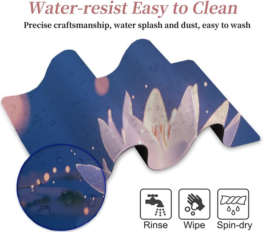 Desk mat lotus bleu pour le travail sur ordinateur au bureau