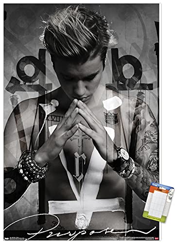 Trends International Justin Bieber - Purpose Wall Poster, 22.375" x 34", Premium Poster & Mount Bundle