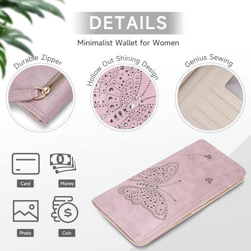 RFID Wallet Women Ultra Slim Thin Womens Wallet Compact Clutch Long Ladies Wallet for Women PURPLE4