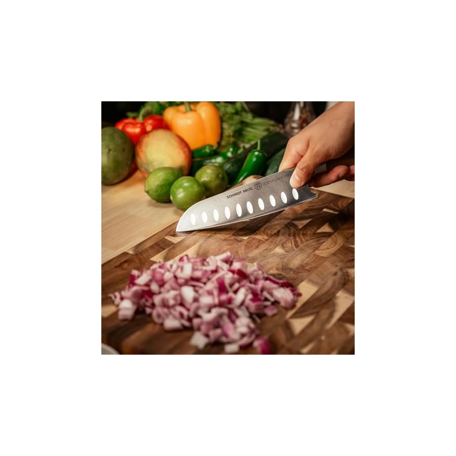 Schmidt Brothers - Delta Series - 7-Piece Walnut Knife Set, High-Carbon Stainless Steel Cutlery with Natural Walnut Knife Block