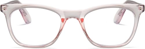 Pink Clear Blue Light Glasses Men & Women to Look Modern with Clear Vision - Sturdy & Durable Reading Glasses for Women & Men - Comfortable for All