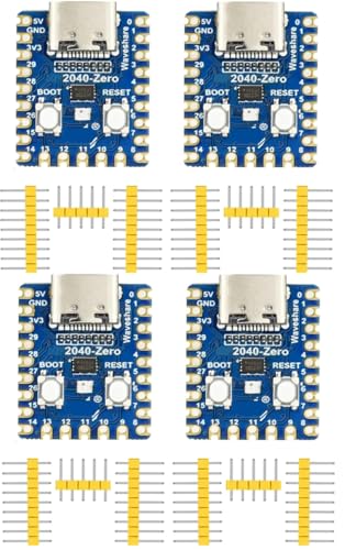 4pcs Raspberry Pi 2040-Zero Mini Scheda Microcontrollore basata sul Processore Raspberry-Pi 2040 dual-core ARM Cortex M0+ per