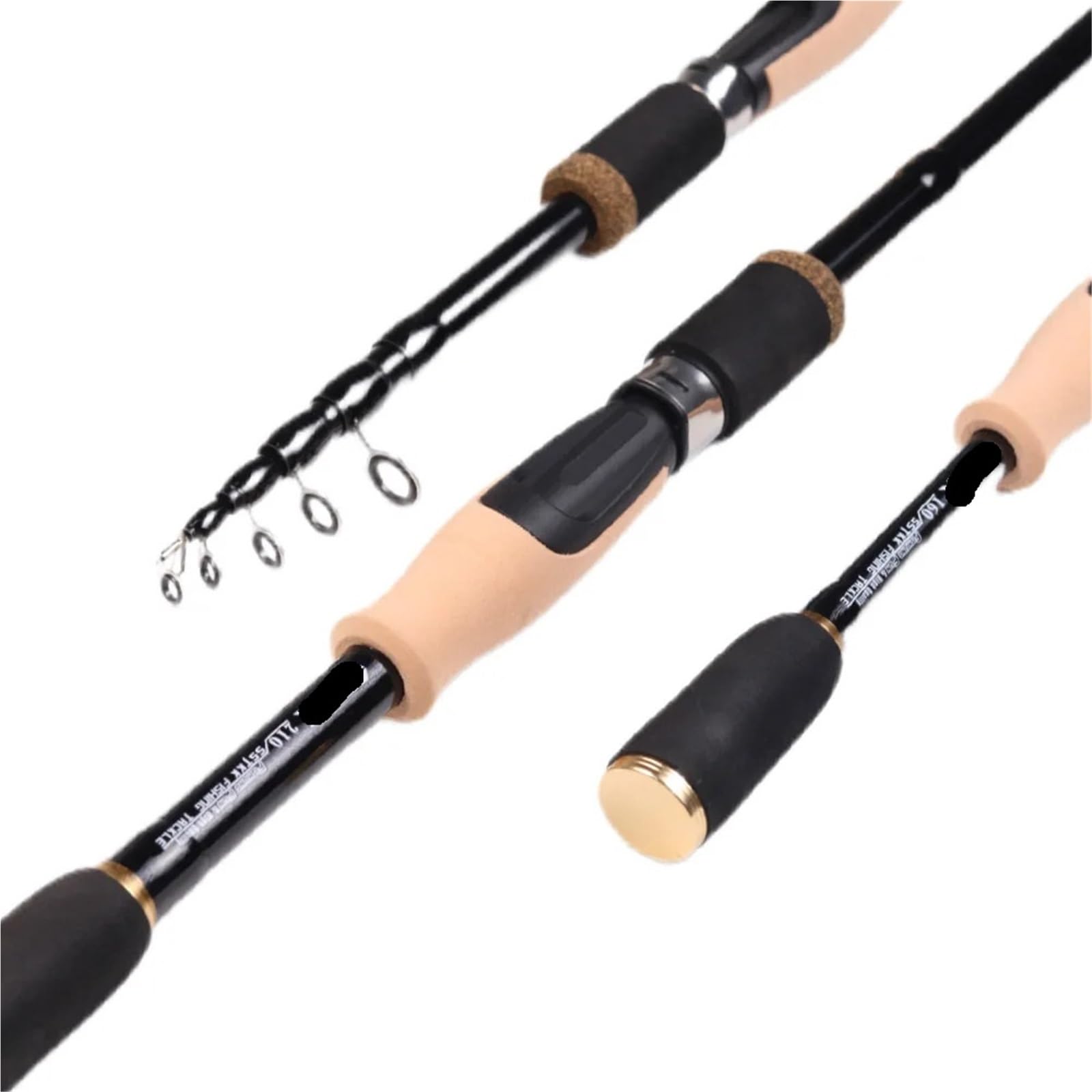Canna da pesca telescopica con esca 1.6M .8M 2.1M .4M Manico in fibra di carbonio Spinning Carp Travel Attrezzatura portatile