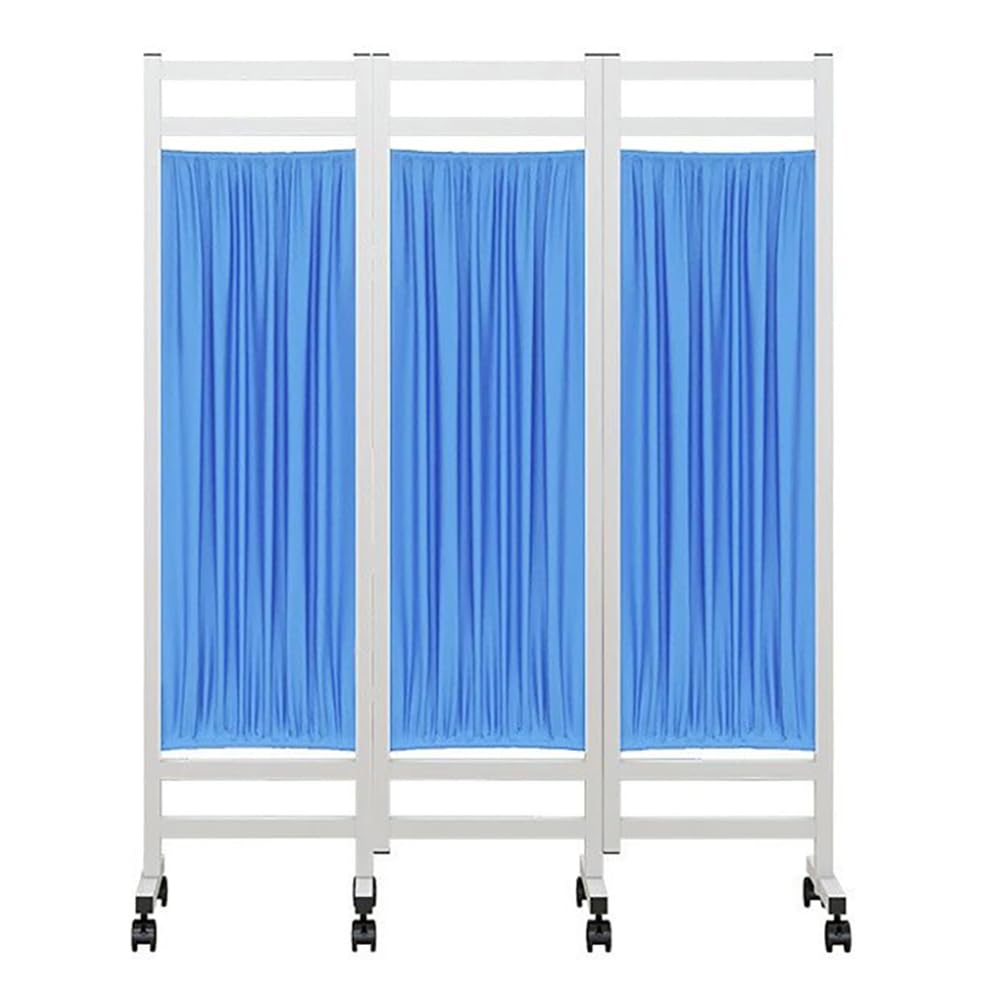 GYEQXKT Folding Privacy Screen with Wheels - Adjustable Freestanding Room Divider for Hospitals and Offices