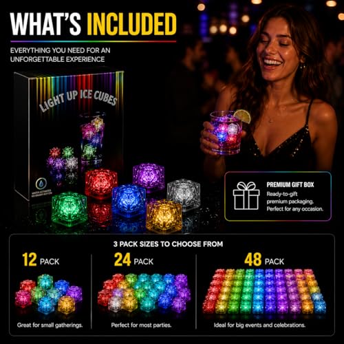 Cubos de Hielo LED Multicolor 12 Unidades miniatura 3