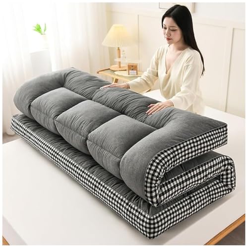 HUMAJORY Japanische Bodenmatratze, Futonmatratze, Extra Dicke Futon-Bodenmatratze, Faltbares Bodenbett, Campingmatratze, Futon, Tatami-Matte, Traditionelle Schlafmatte(Gray,120x200cm)