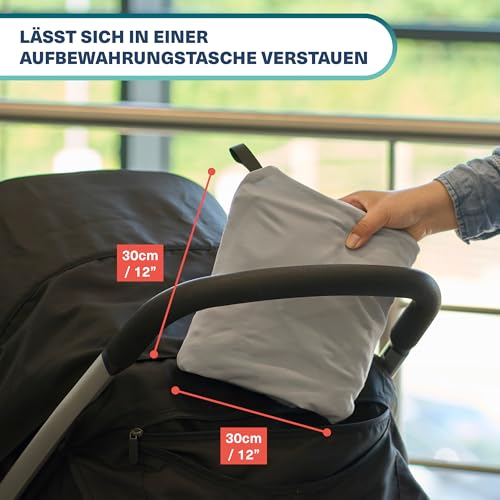 Bramble – Große Kinderwagen-Taschenabdeckung fürs Flugzeug – Kinderwagen- und Buggy-Tasche für Flugreisen – Wasserabweisende Schutztransporttasche für die Buggy-Gate-Kontrolle (Grau)