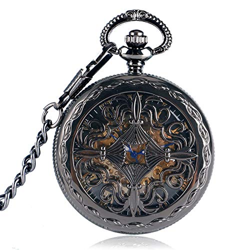 Trendy Gothic Grilles Blume Fall Krankenschwester Steampunk Skeleton Automatische Mechanische Geschenk Taschenuhr Kette Reloj de bolsillo