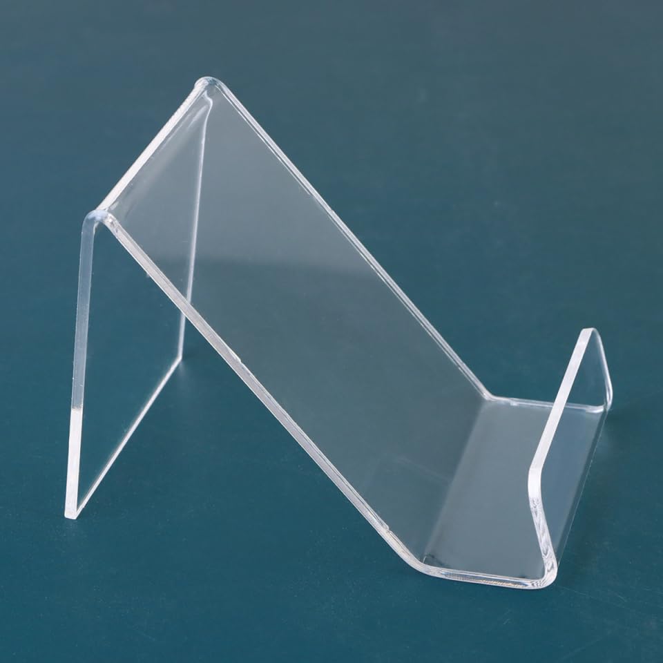 Hemobllo - Soporte de teléfono transparente acrílico 8,50 x 6,50 x 5,50 cm, lote de 10 soportes sólidos para smartphone oficina en casa, ver vídeos webcast